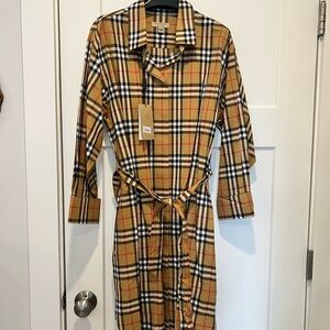 NWT Burberry Plaid Shirt Dress